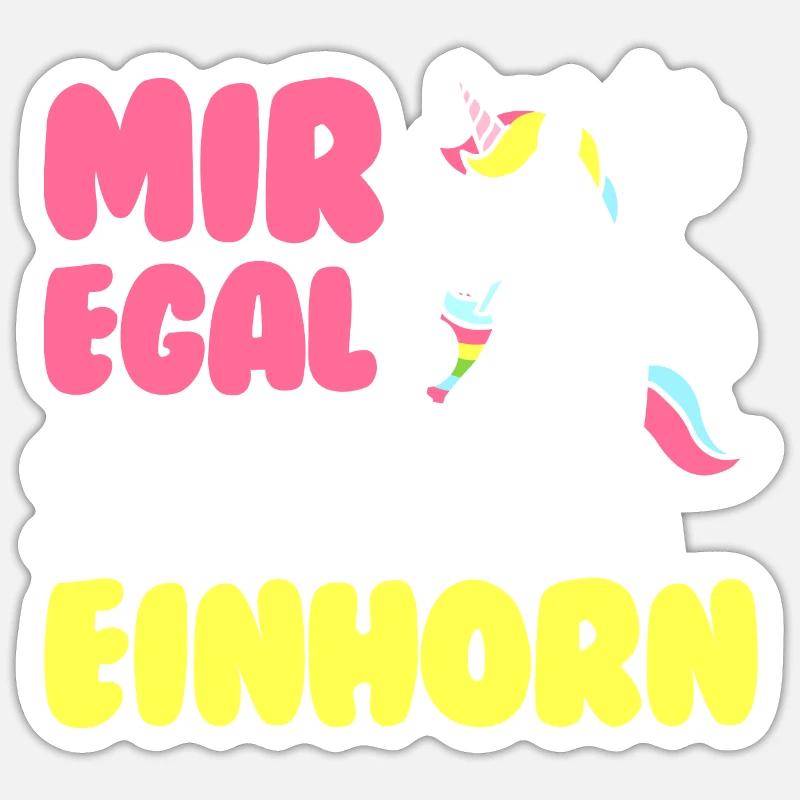 Mir Egal Ich Bin Ein Einhorn Regenbogen Süß Glitze Sticker Größe S (10 x 10 cm)