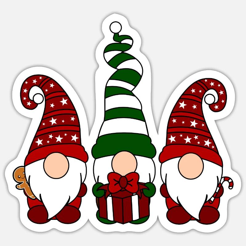 lutin de noël - Sticker taille S (10 x 10 cm) - blanc mat