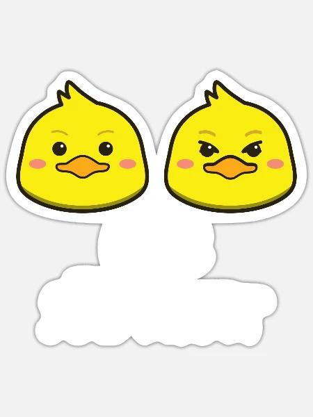 Ente süß sauer - Sticker Größe S (10 x 10 cm) - Mattweiß