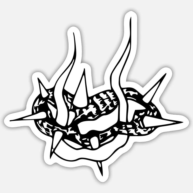 Thorn Circle - Sticker size S (10 x 10 cm) - white matte