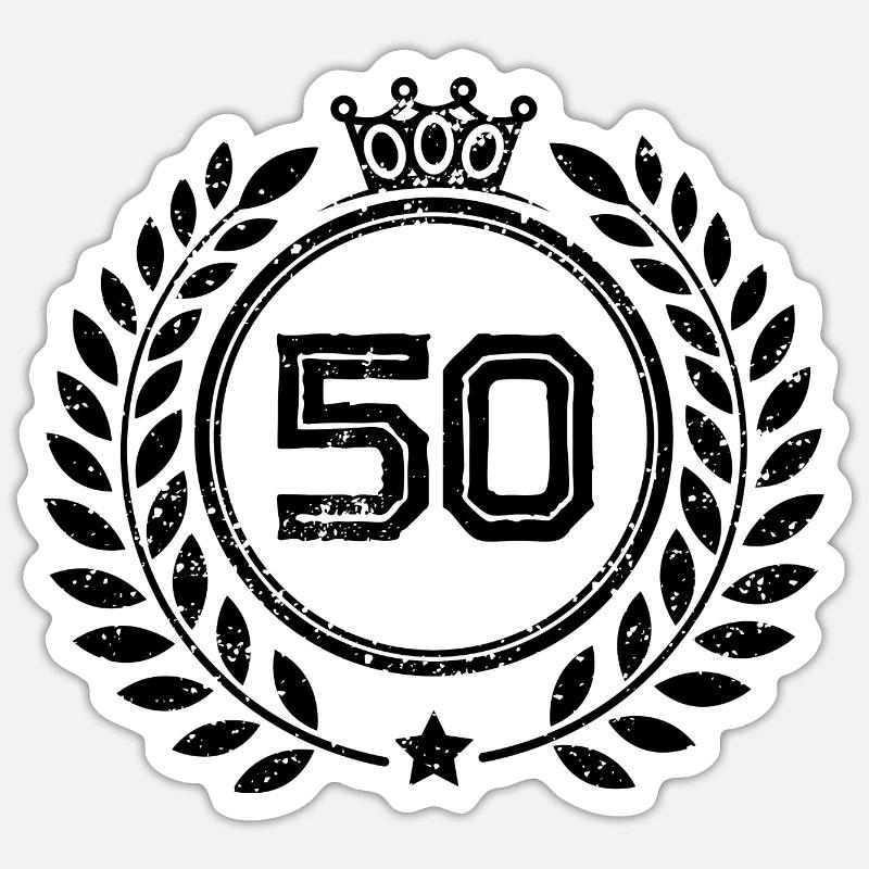 50 Couronne de numéros - Sticker taille S (10 x 10 cm) - blanc mat