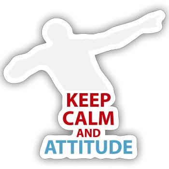 Silhouette calme et attitude - Sticker taille S (10 x 10 cm) - blanc mat - Devant
