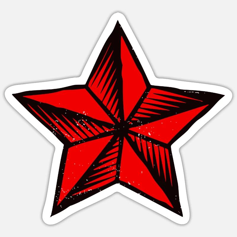 Stern red star - Sticker Größe S (10 x 10 cm) - Mattweiß