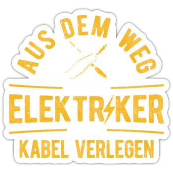 Elektriker Elektrik - Sticker Größe S (10 x 10 cm) - Mattweiß - Vorne