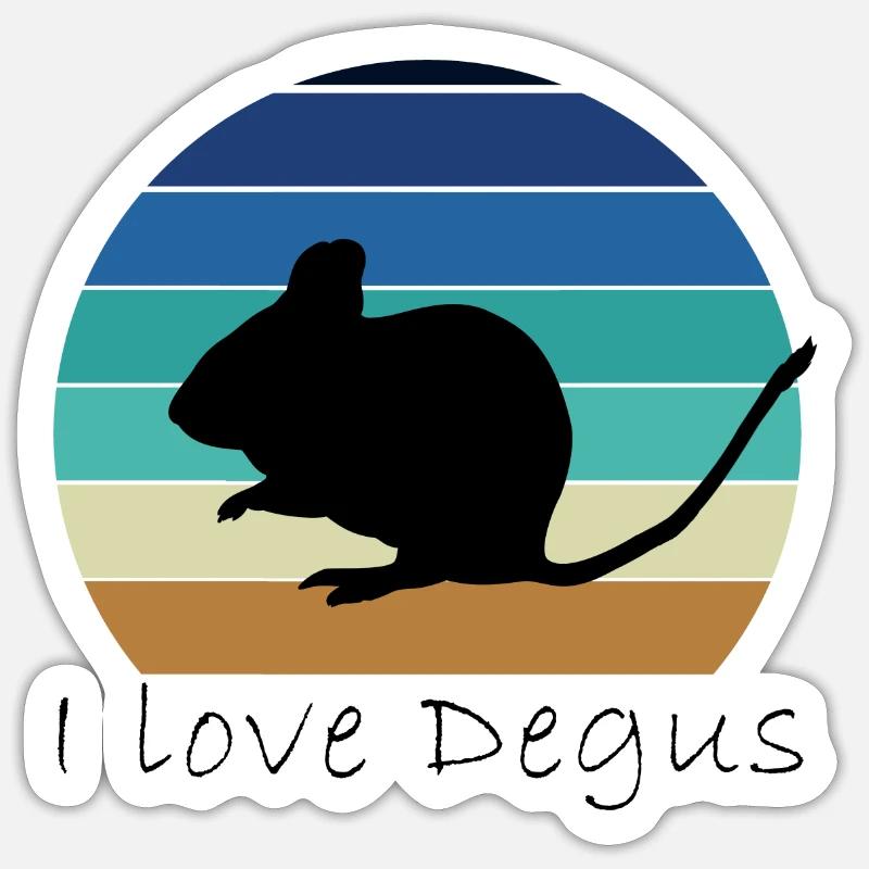 Amour Degu Sticker taille S (10 x 10 cm)