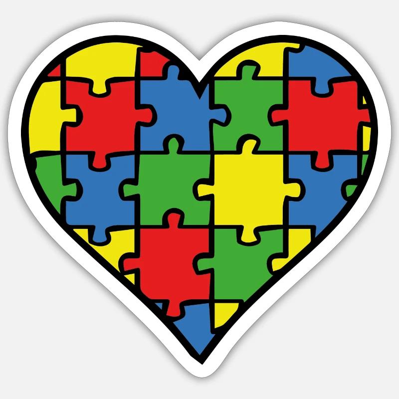 Sensibilisation à l’autisme - Sticker taille S (10 x 10 cm) - blanc mat