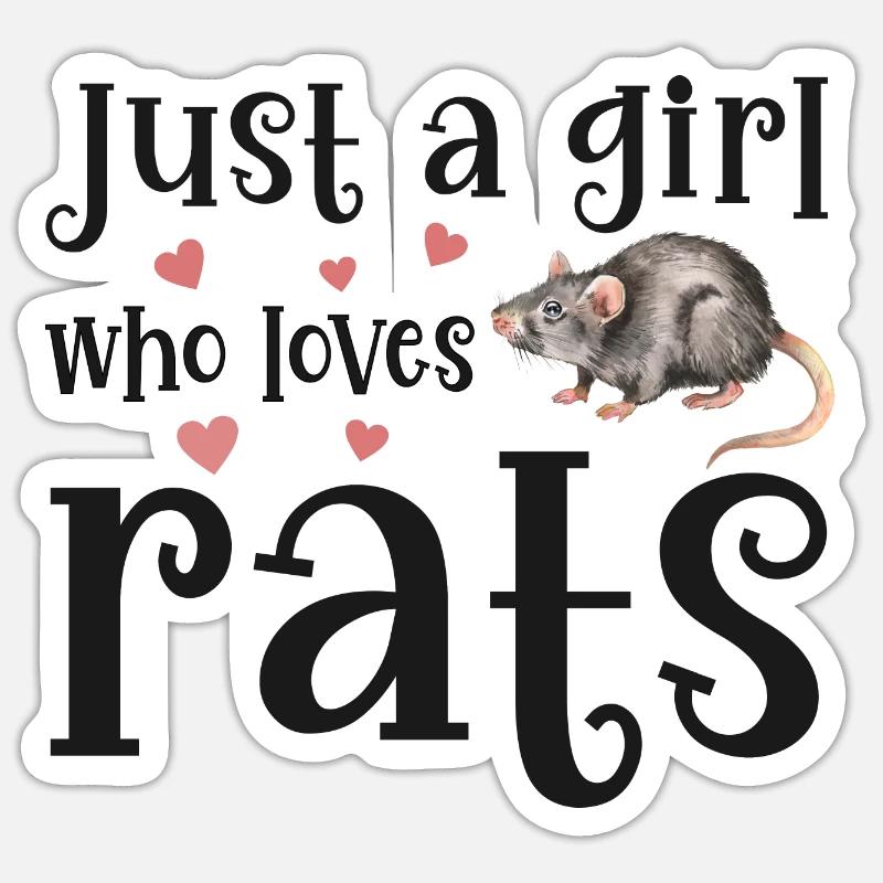 Rat Rats - Sticker taille S (10 x 10 cm) - blanc mat