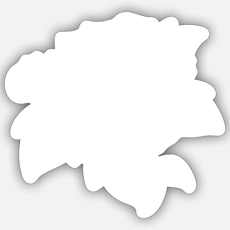 Rose blanche - Sticker taille S (10 x 10 cm) - blanc mat