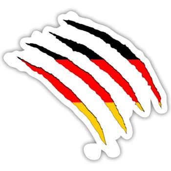 Deutschland aufgerissen Germany Nationalflagge - Sticker Größe S (10 x 10 cm) - Mattweiß - Vorne