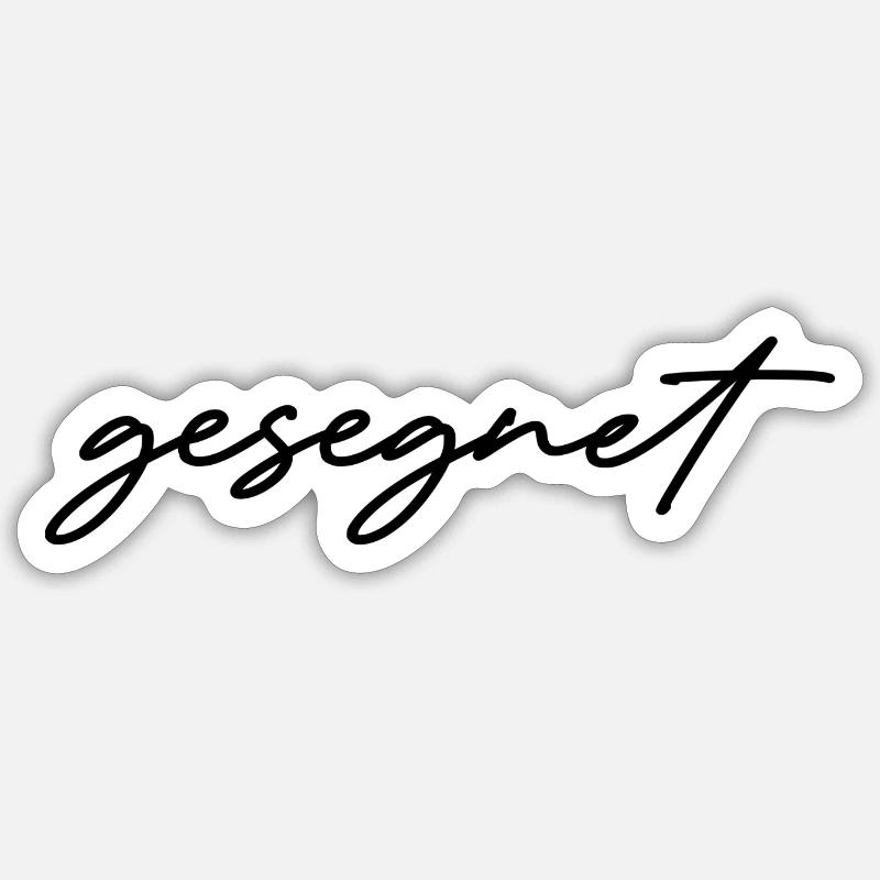 gesegnet - Sticker Größe S (10 x 10 cm) - Mattweiß