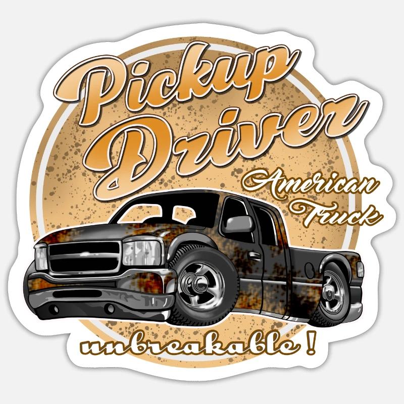 Pickup Truck rusty - Sticker size S (10 x 10 cm) - white matte