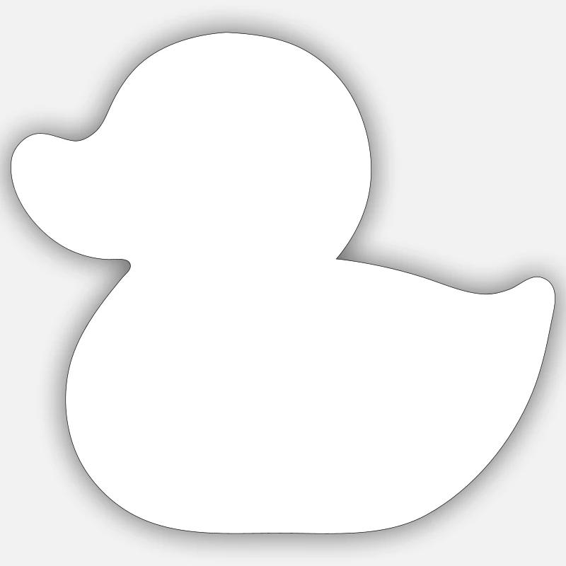 Ente Icon - Sticker Größe S (10 x 10 cm) - Mattweiß