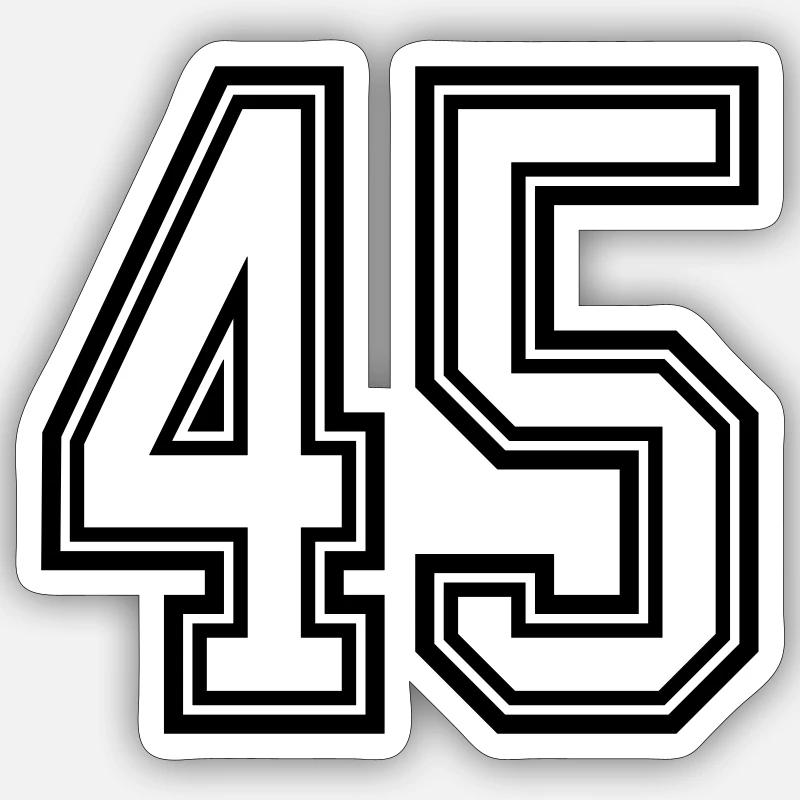Symbole numérique 45 - Sticker taille S (10 x 10 cm) - blanc mat