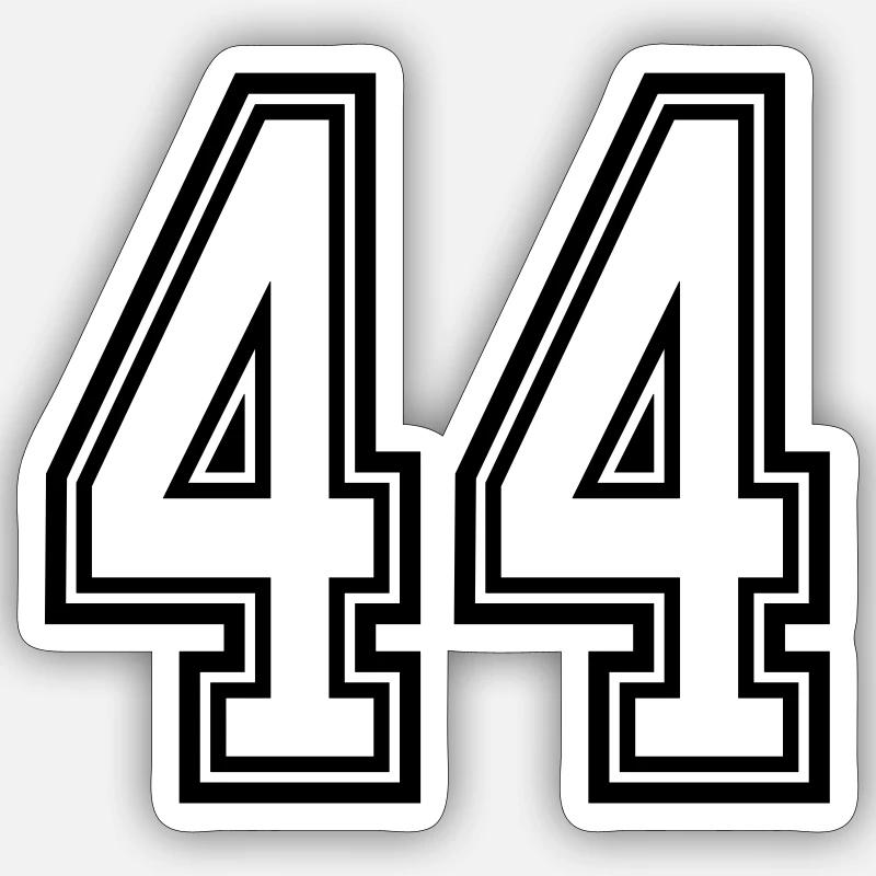 Symbole numérique 44 - Sticker taille S (10 x 10 cm) - blanc mat