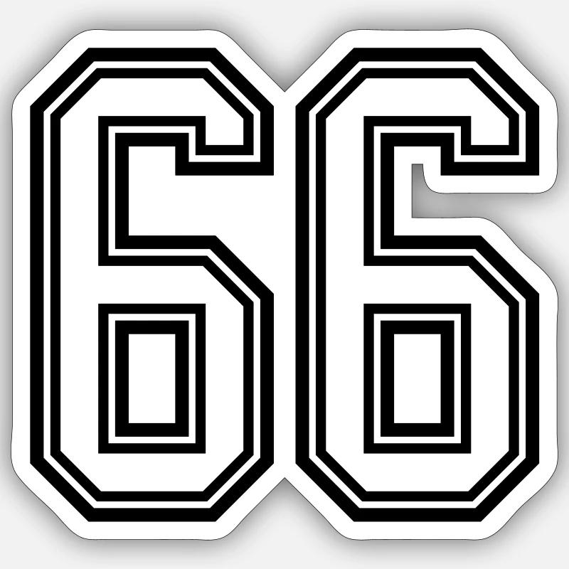 Symbole numérique 66 - Sticker taille S (10 x 10 cm) - blanc mat