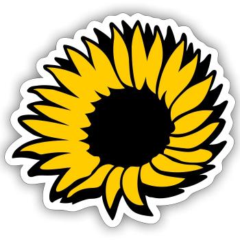 Ukrainische Sonnenblume - Sticker Größe S (10 x 10 cm) - Mattweiß - Vorne