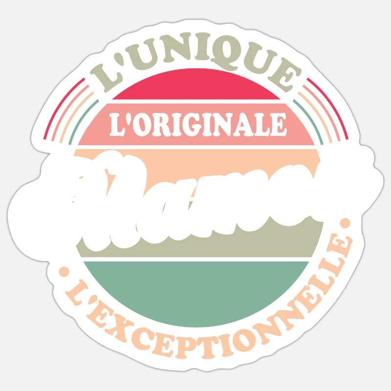 L'unique L'originale Mamou L'exceptionnelle Cadeau - Sticker taille S (10 x 10 cm) - blanc mat