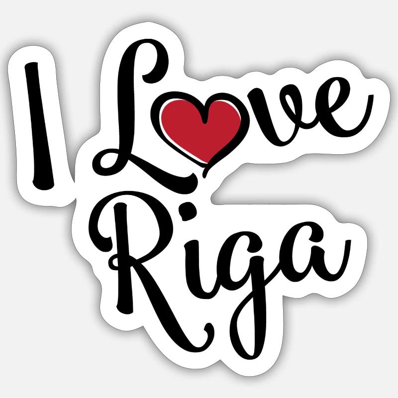 J’aime Riga - Sticker taille S (10 x 10 cm) - blanc mat