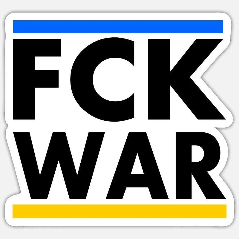 Fck war - Sticker taille S (10 x 10 cm) - blanc mat