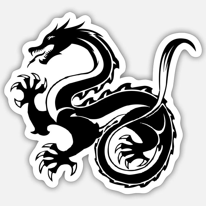 Dragon - Sticker size S (10 x 10 cm) - white matte