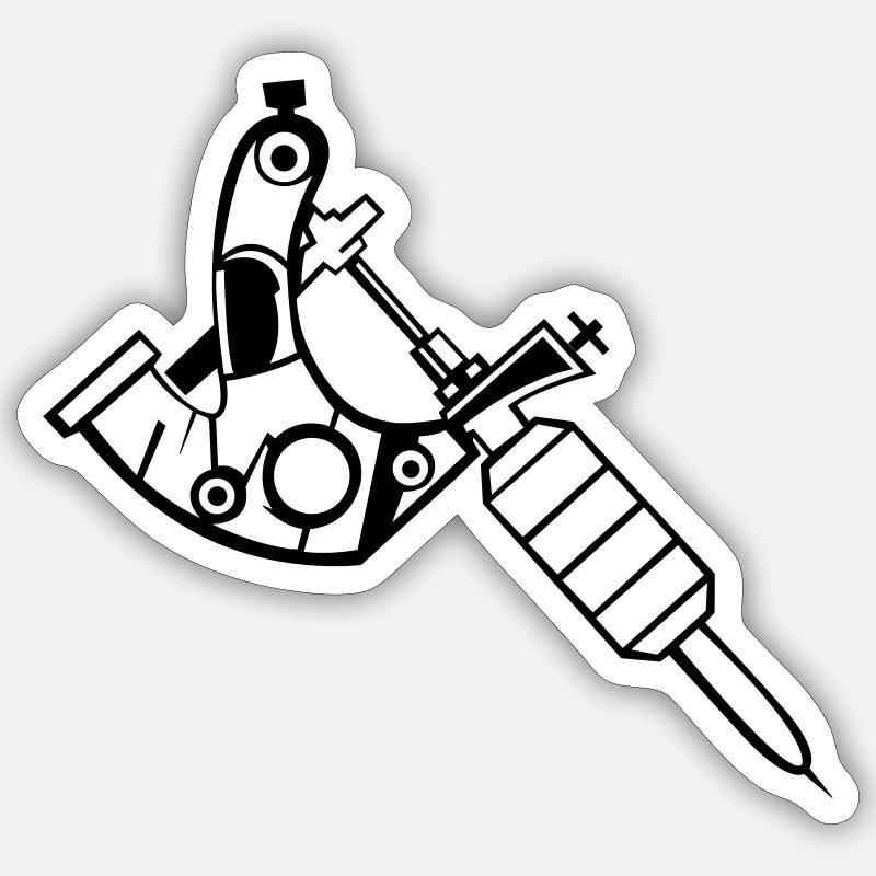 Tattoo Machine Sticker size S (10 x 10 cm)