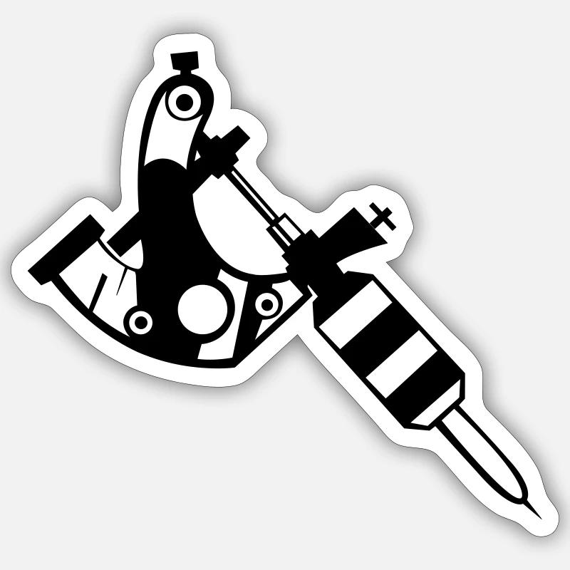 Tattoo machine Sticker size S (10 x 10 cm)