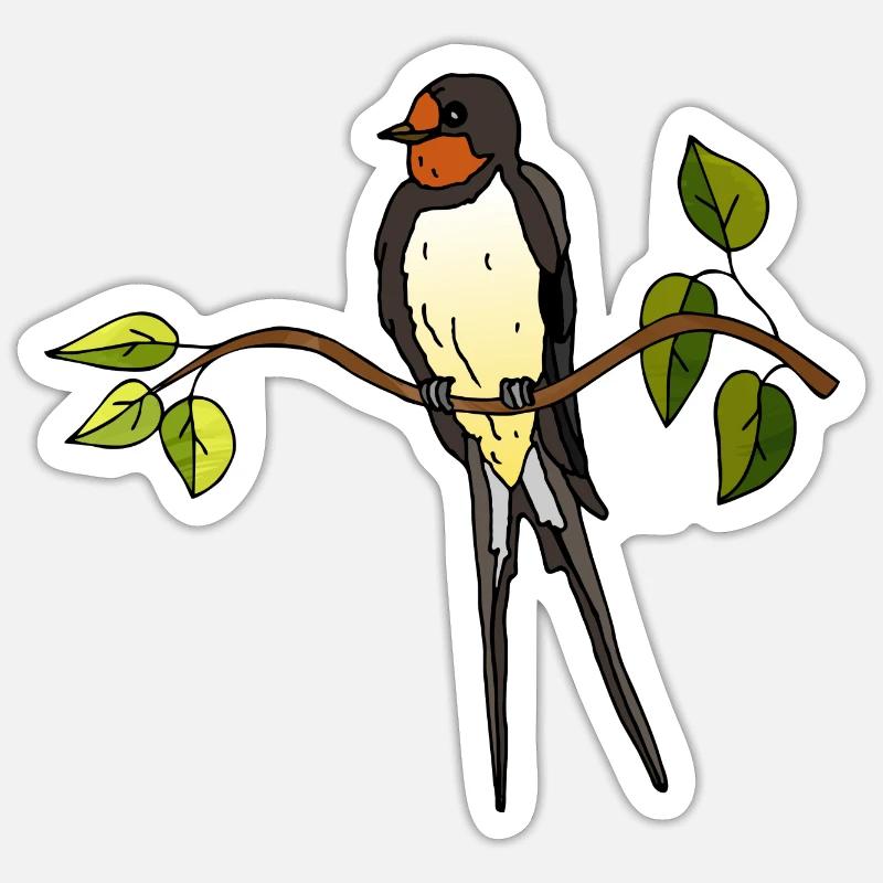 Bird - Sticker size S (10 x 10 cm) - white matte