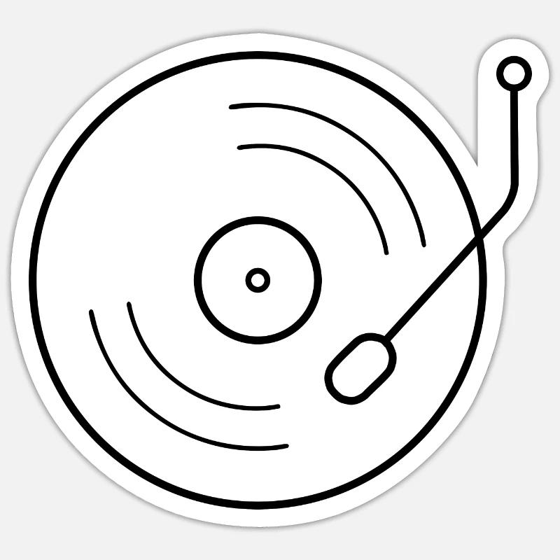 Turntable Vinyl - Sticker size S (10 x 10 cm) - white matte