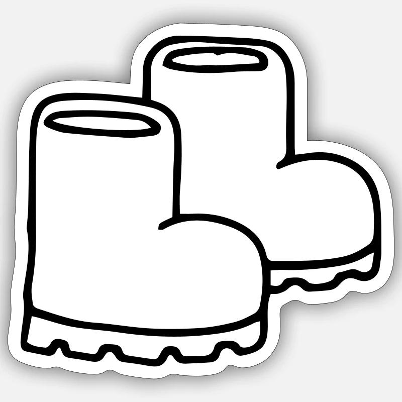 Boots Winter Boots Rubber Boots Boots Sticker size S (10 x 10 cm)