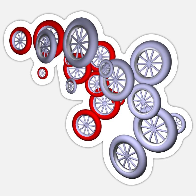 Wheels - Sticker size S (10 x 10 cm) - white matte