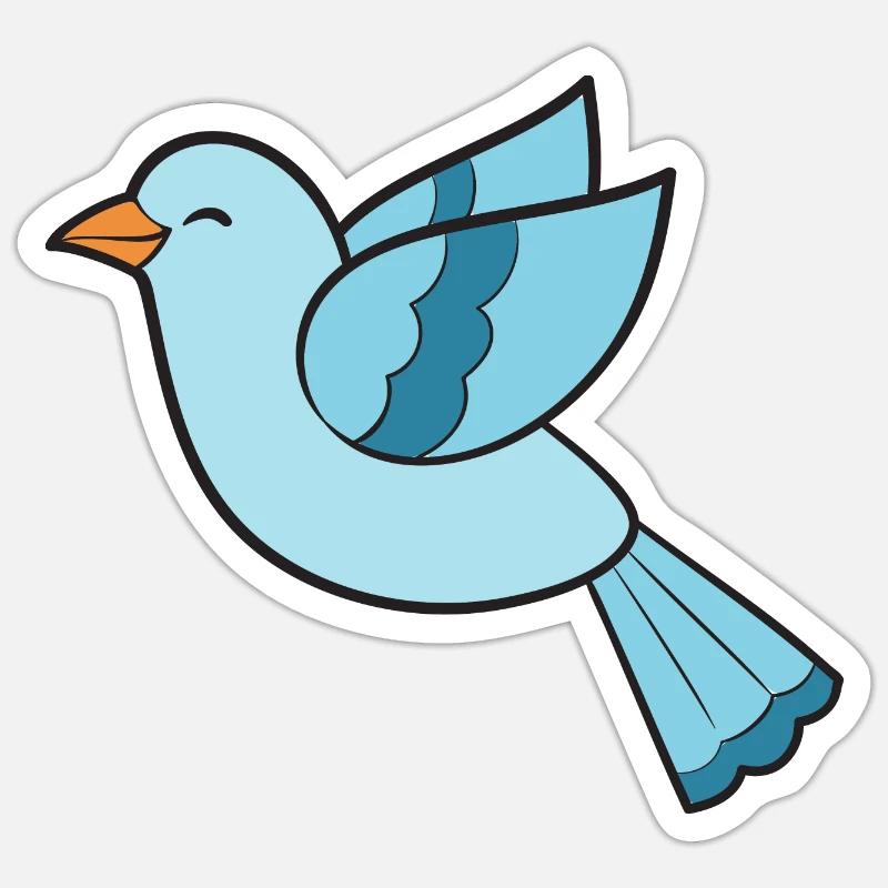 Oiseaux Oiseaux - Sticker taille S (10 x 10 cm) - blanc mat