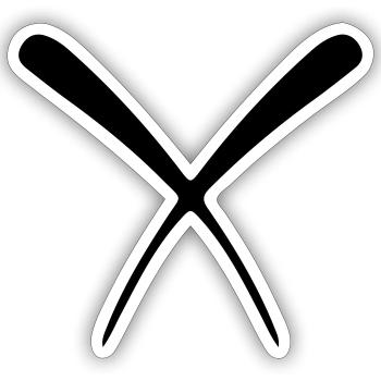 Essstäbchen Chopsticks Sushi - Sticker size S (10 x 10 cm) - white matte - Front