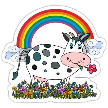 Kuh - Sticker Größe S (10 x 10 cm) - Mattweiß - Vorne