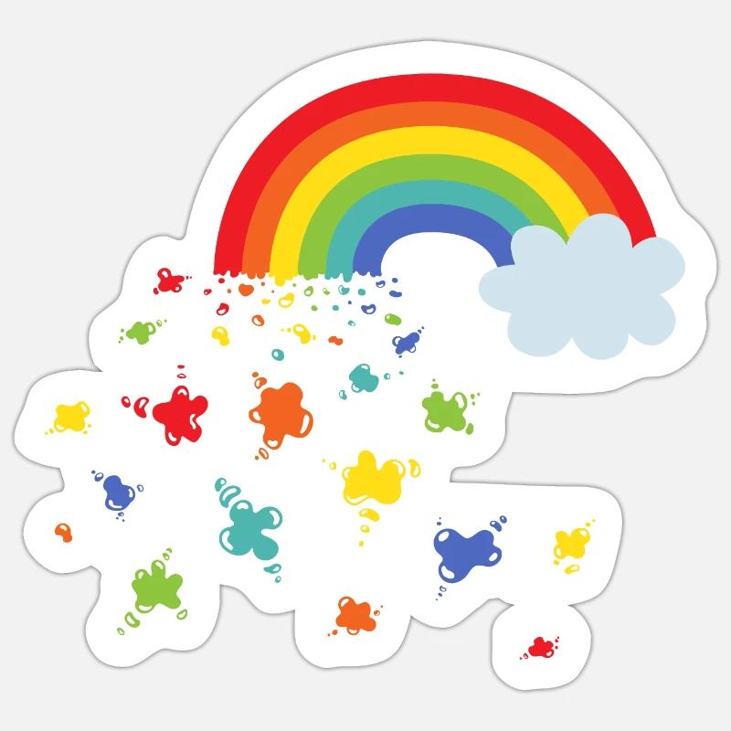 Regenbogen- und Farbflecken - Sticker Größe S (10 x 10 cm) - Mattweiß