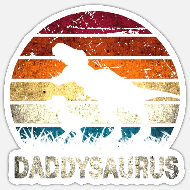 Daddysaurus - Sticker size S (10 x 10 cm) - white matte