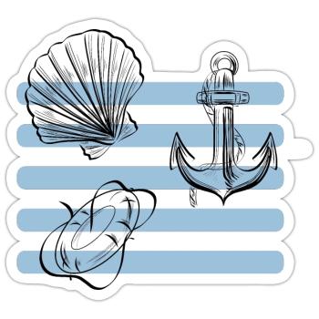 Beach and Sea Design - Sticker size S (10 x 10 cm) - white matte - Front