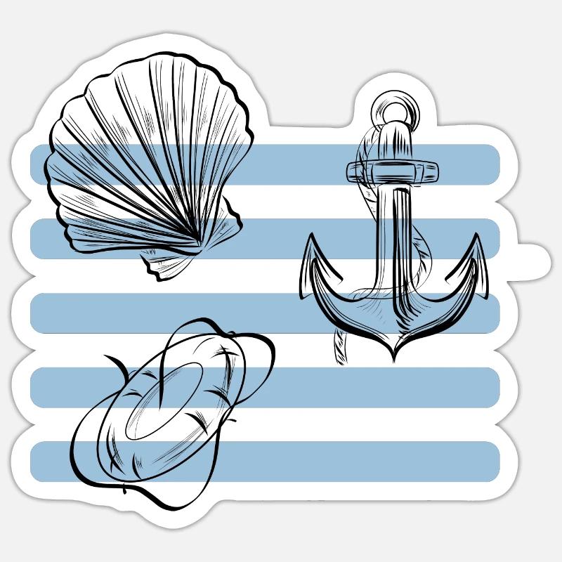 Conception de la plage et de la mer Sticker taille S (10 x 10 cm)