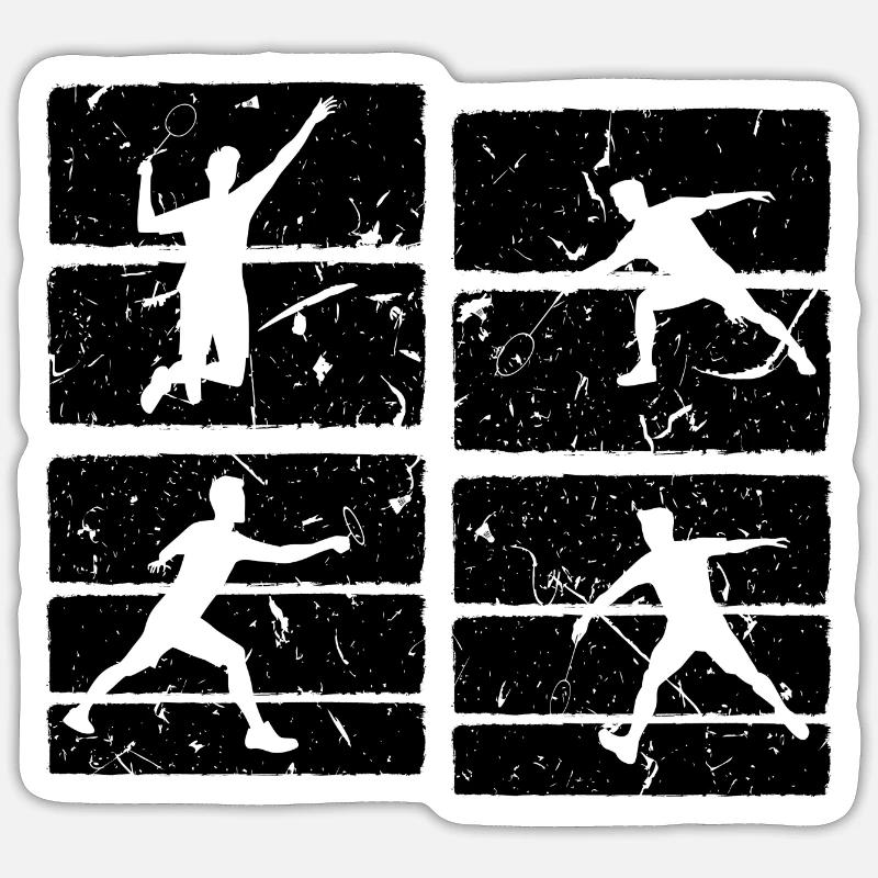 Badminton Set - Sticker Größe S (10 x 10 cm) - Mattweiß