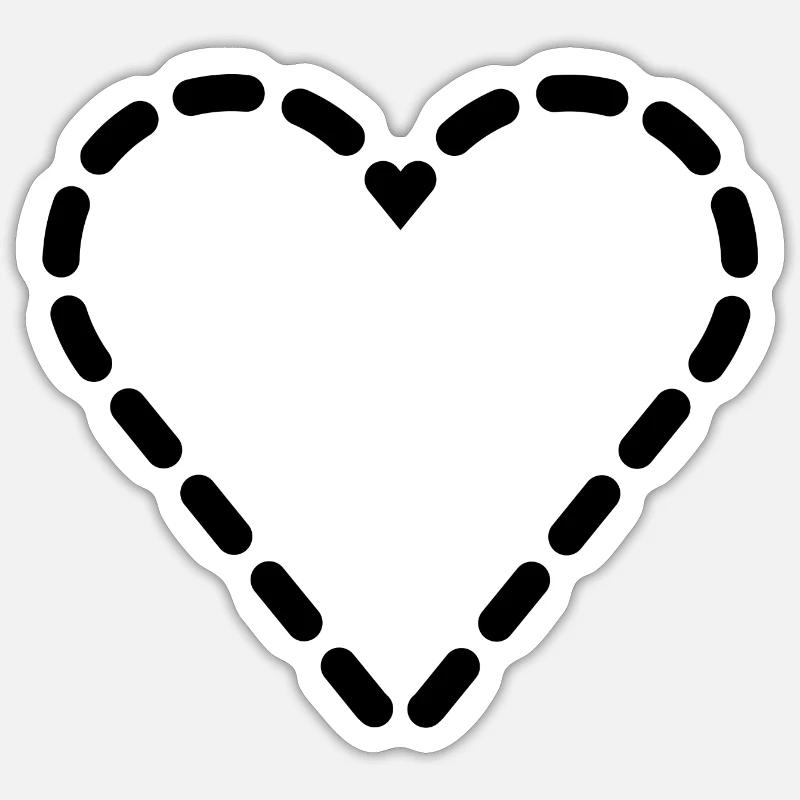 Herz - Sticker Größe S (10 x 10 cm) - Mattweiß