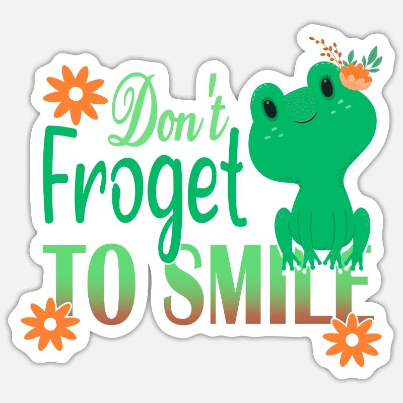 Don't Froget to smile - Sticker Größe S (10 x 10 cm) - Mattweiß