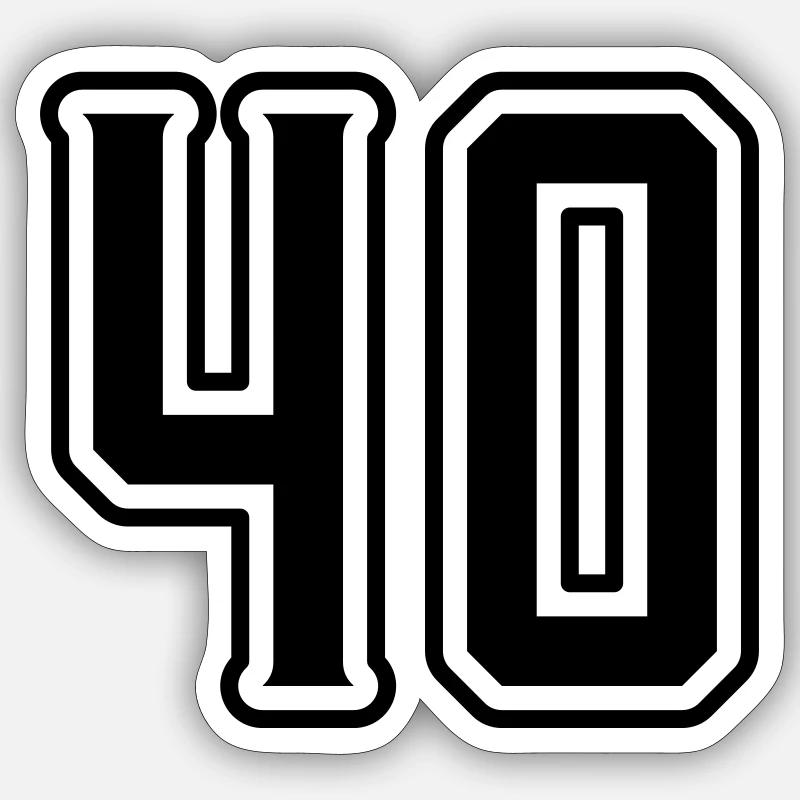 40 Zahl symbol - Sticker Größe S (10 x 10 cm) - Mattweiß
