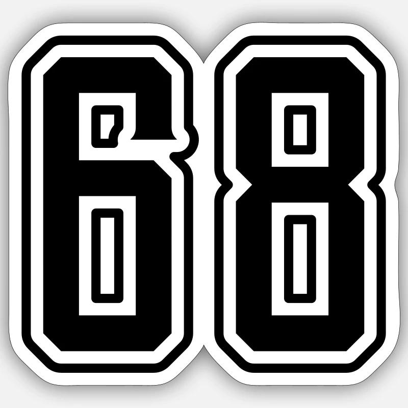 68 number symbol Sticker size S (10 x 10 cm)