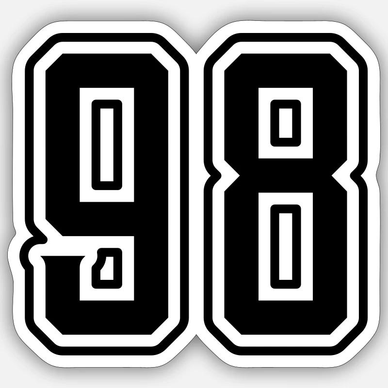 Symbole numérique 98 - Sticker taille S (10 x 10 cm) - blanc mat