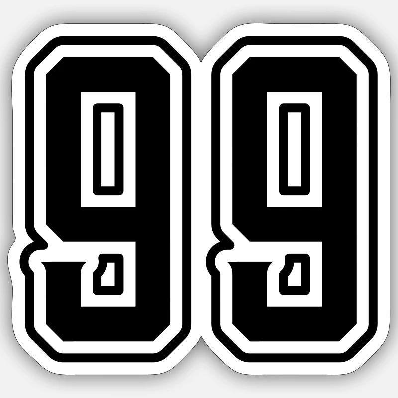 Symbole numérique 99 - Sticker taille S (10 x 10 cm) - blanc mat