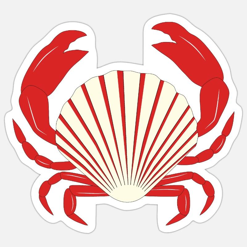 Crabe rouge - Sticker taille S (10 x 10 cm) - blanc mat