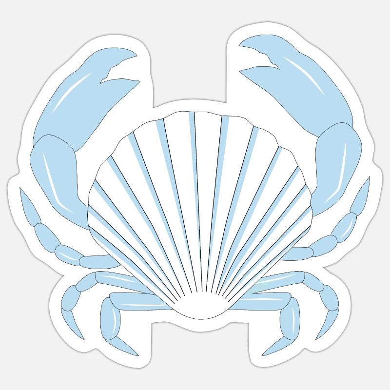 Blaue Krabbe Sticker Größe S (10 x 10 cm)