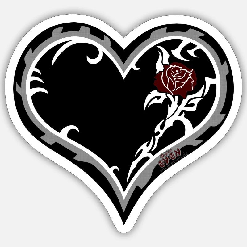 Herz 4 - Sticker Größe S (10 x 10 cm) - Mattweiß