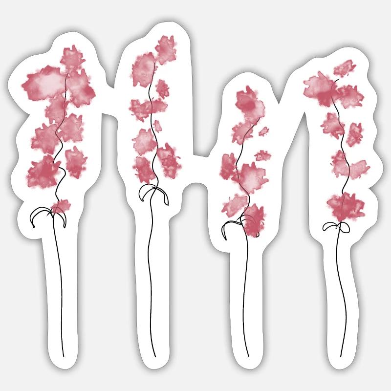 Rosa Blumen Sticker Größe S (10 x 10 cm)