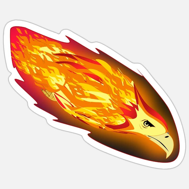 AIGLE DE FEU - Sticker taille S (10 x 10 cm) - blanc mat