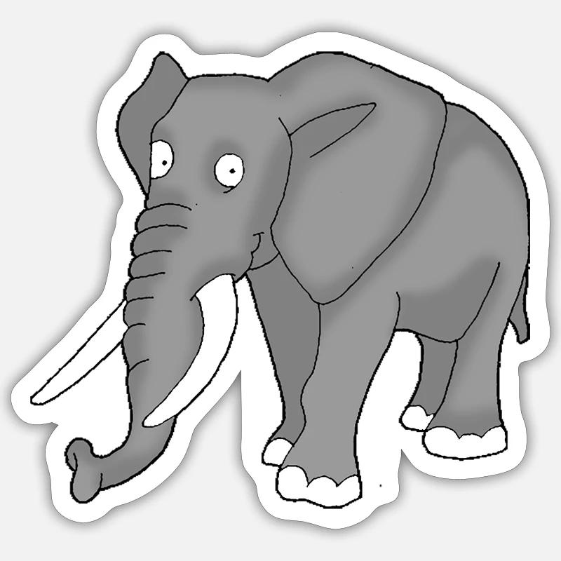 Ellefant 2 - Sticker taille S (10 x 10 cm) - blanc mat